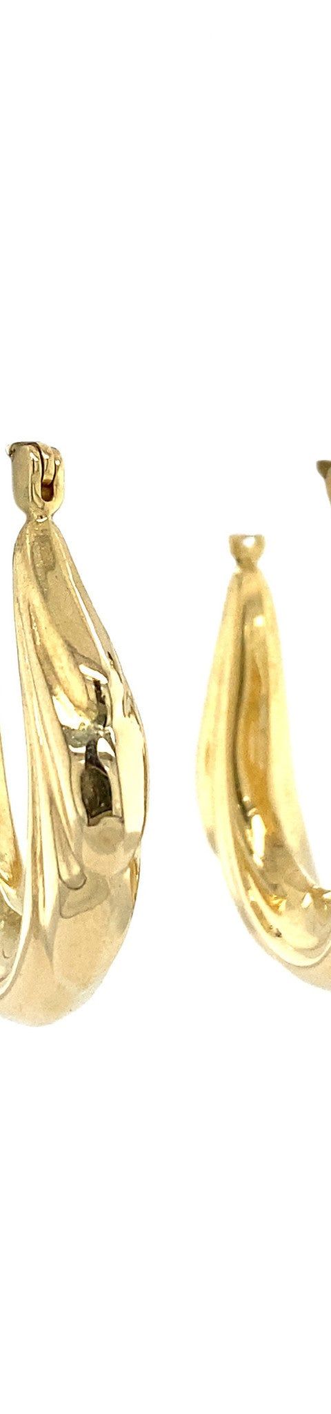 Vintage 14K Gold Fancy Hoop Earrings